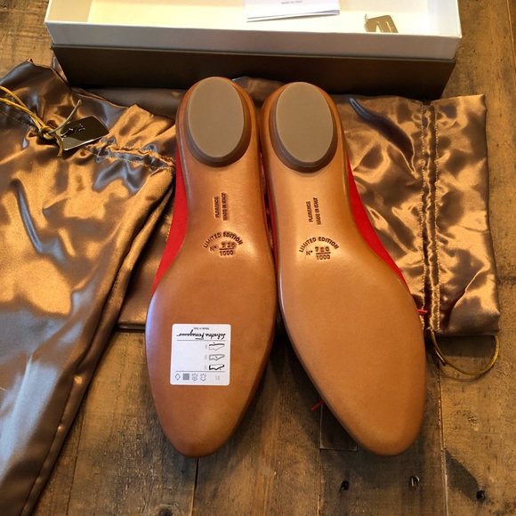 $SOLD$ SALVATORE FERRAGAMO Suede Tie Flats - Picture 3 of 8